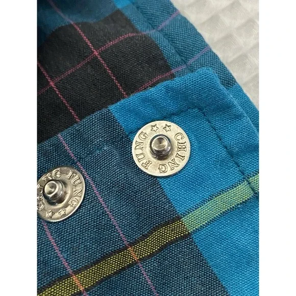 Wrangler Western Shirt Mens 2XL Big Man Blue Pearl Snap Plaid Button Down VTG - Picture 7 of 9